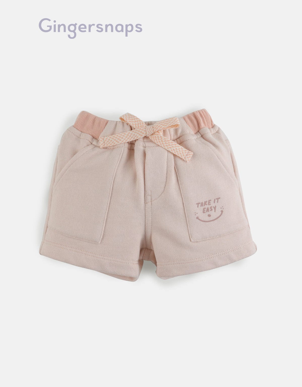 جينجرسنابس شورت سادة بطبعة على الجانب أولادي وردي