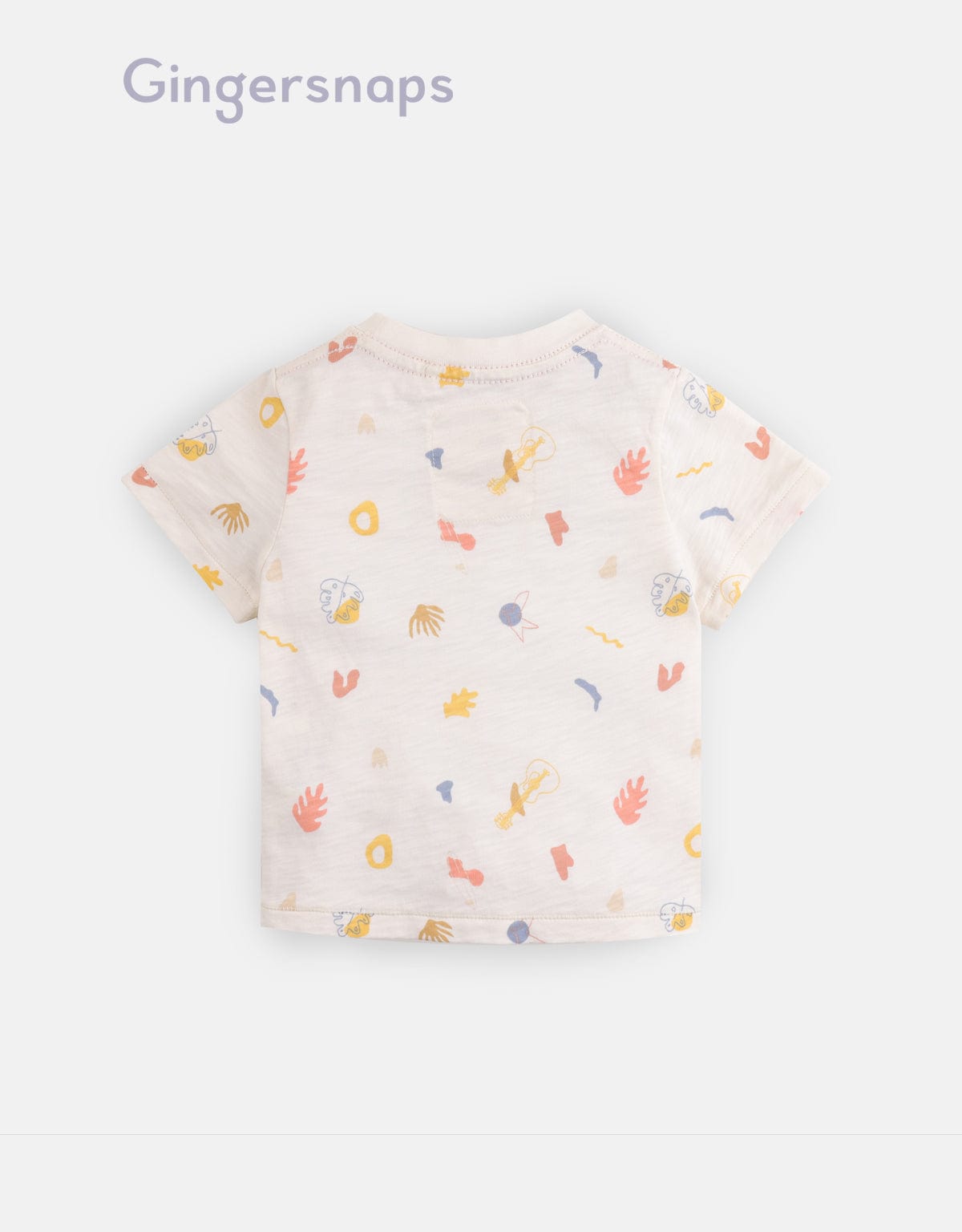 جينجرسنابس تي شيرت أولاد رضع صيفي مطبوع أبيض