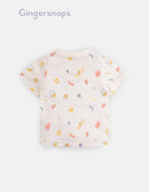 جينجرسنابس تي شيرت أولاد رضع صيفي مطبوع أبيض