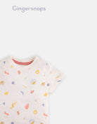 جينجرسنابس تي شيرت أولاد رضع صيفي مطبوع أبيض