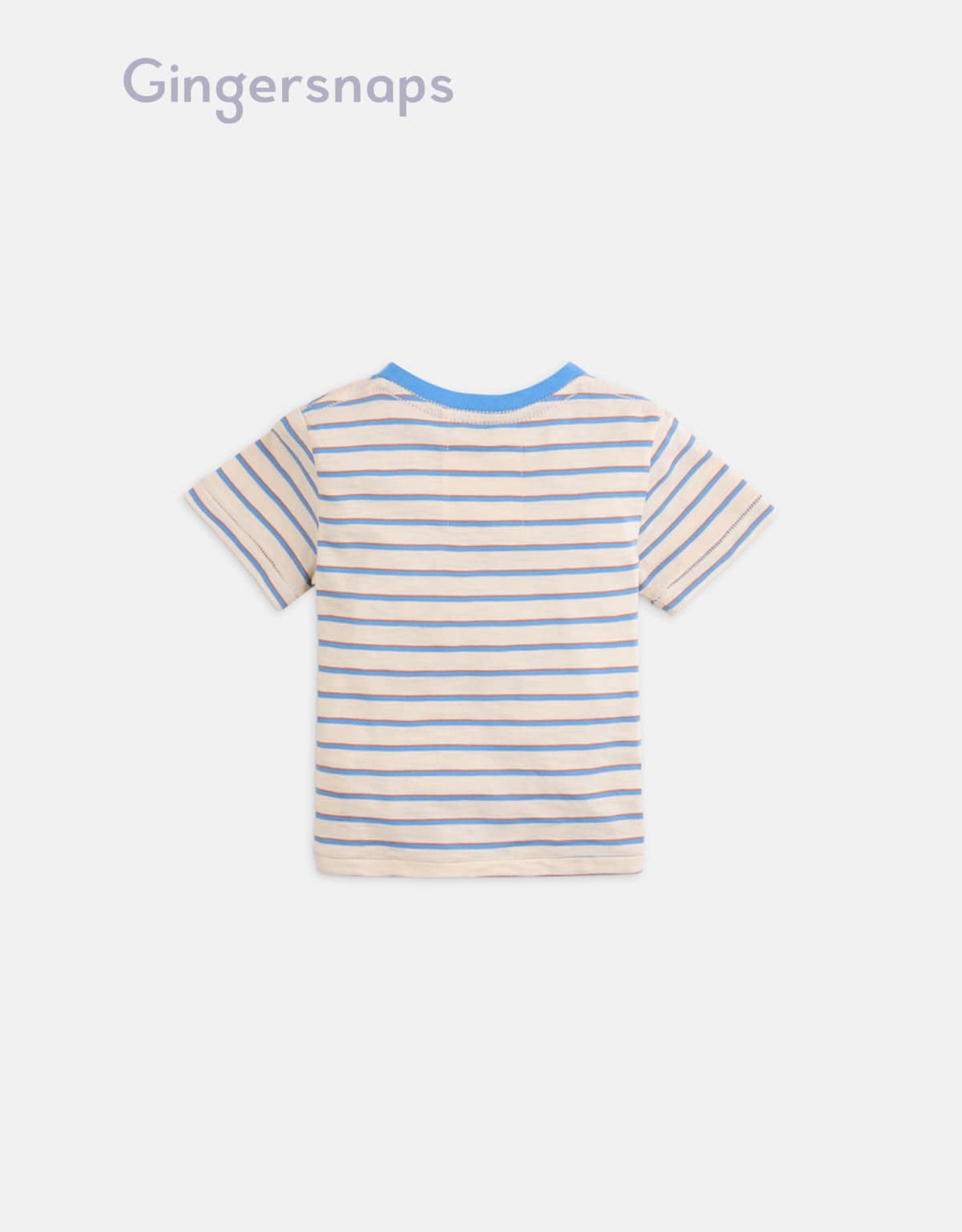 جينجرسنابس تي شيرت مخطط بجيب على الصدر أولاد رضع البيج