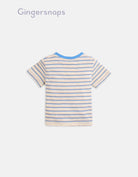 جينجرسنابس تي شيرت مخطط بجيب على الصدر أولاد رضع البيج