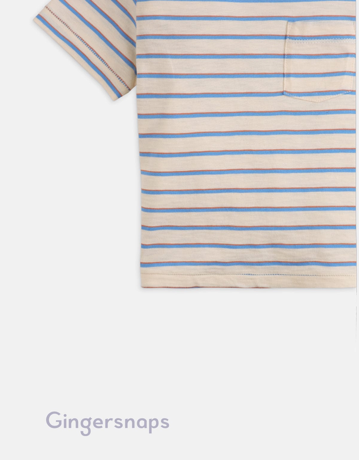 جينجرسنابس تي شيرت مخطط بجيب على الصدر أولاد رضع البيج