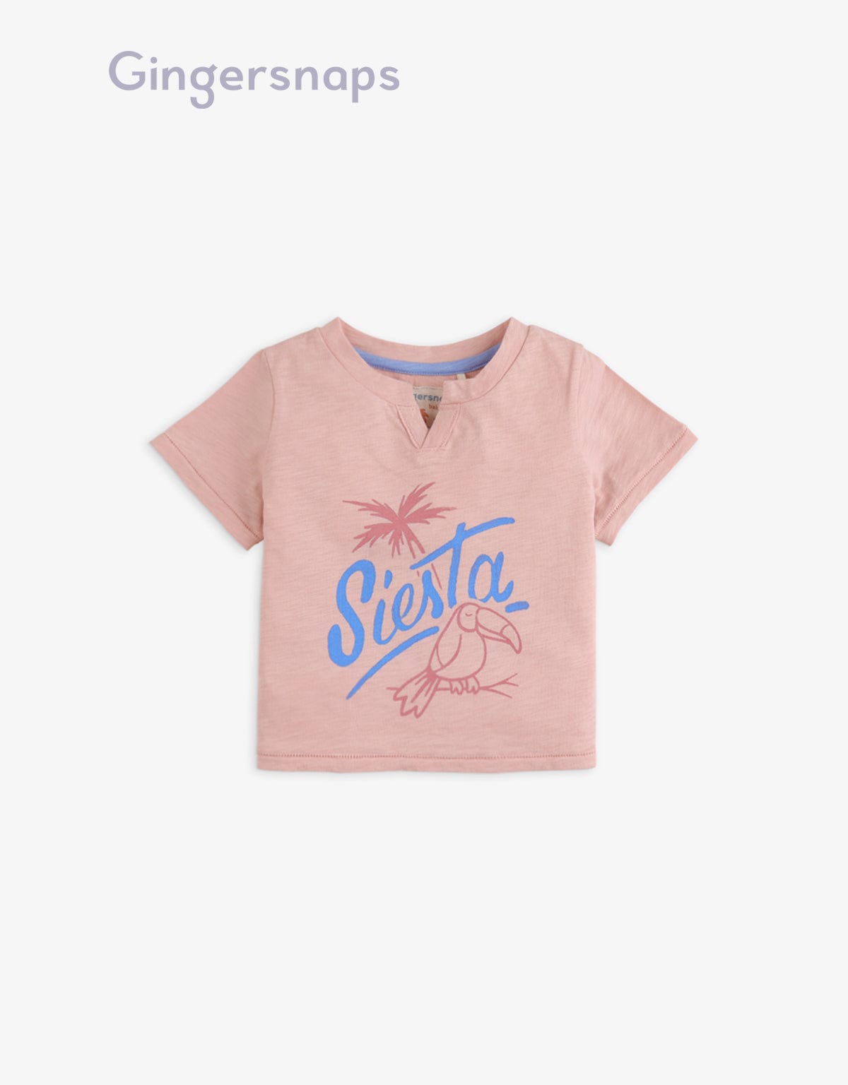 جينجرسنابس تيشيرت رضع ولادي بطبعة بغبغان وردي