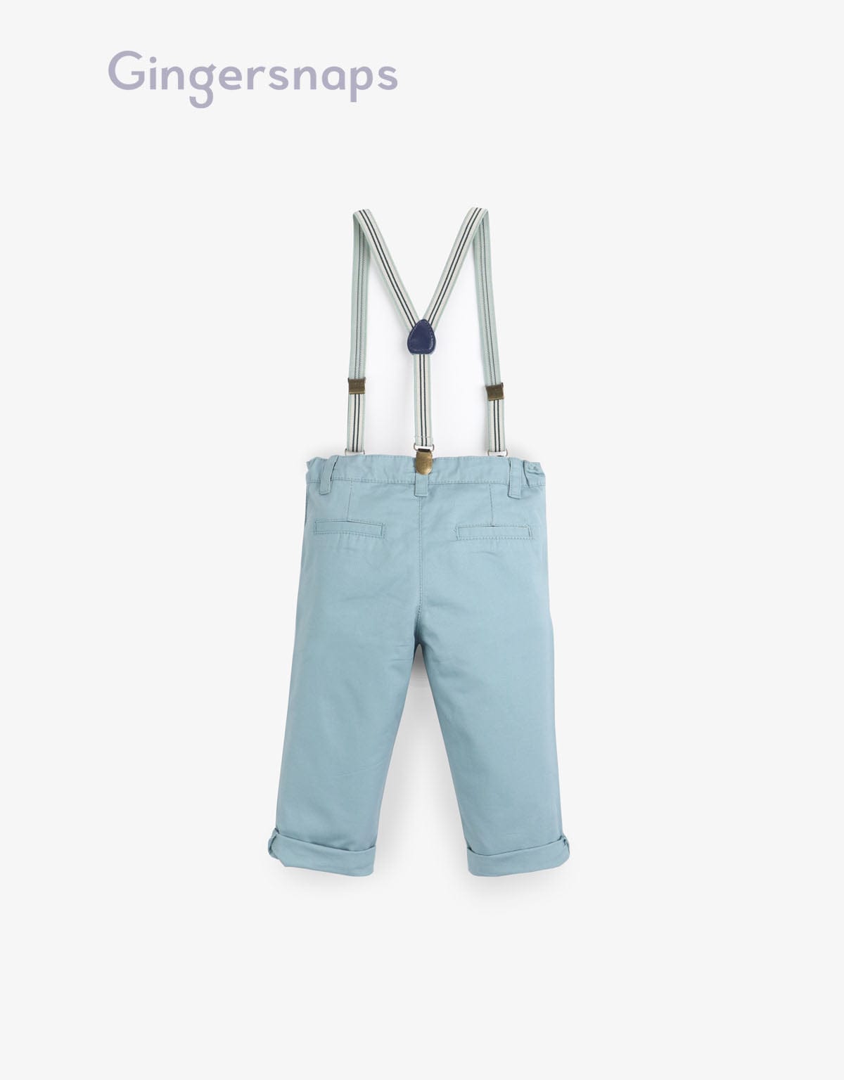 جينجرسنابس بنطلون اولادي للرضع سادة بحمالات من الخصر أخضر