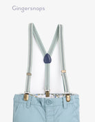 جينجرسنابس بنطلون اولادي للرضع سادة بحمالات من الخصر أخضر