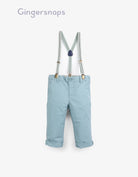 جينجرسنابس بنطلون اولادي للرضع سادة بحمالات من الخصر أخضر