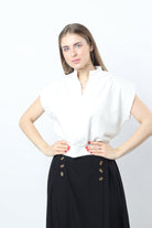 نتشي بلوزة قصير واسعة بدون كم مفتوحة من الصدر نسائي