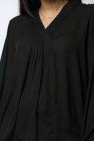 نتشي بلوزة سبعة سادة كم طويل نسائي