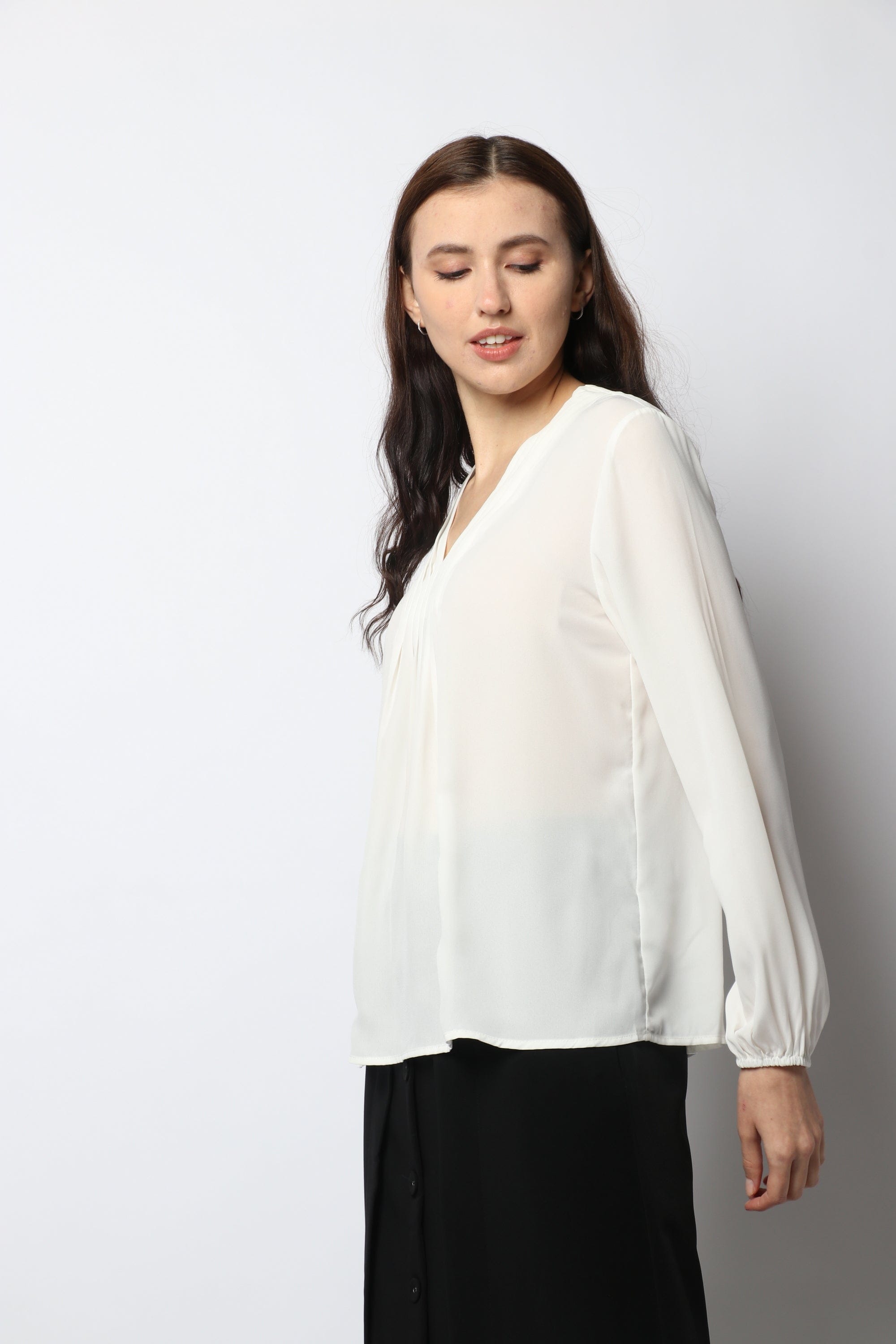 نتشي بلوزة سبعة سادة كم طويل نسائي