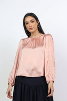 نتشي بلوزة رسمية باكمام طويلة منفوخة نسائي