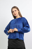 نتشي بلوزة كلاسيك بكم طويل بكشكشة نسائي