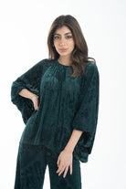 نتشي بلوزة نسائية منزلية بأكمام وسيعة