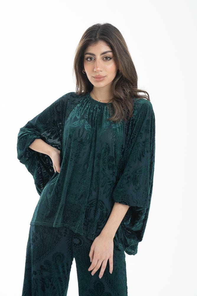 نتشي بلوزة نسائية منزلية بأكمام وسيعة