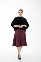 نتشي بلوزة نسائية وسيعة مخملية