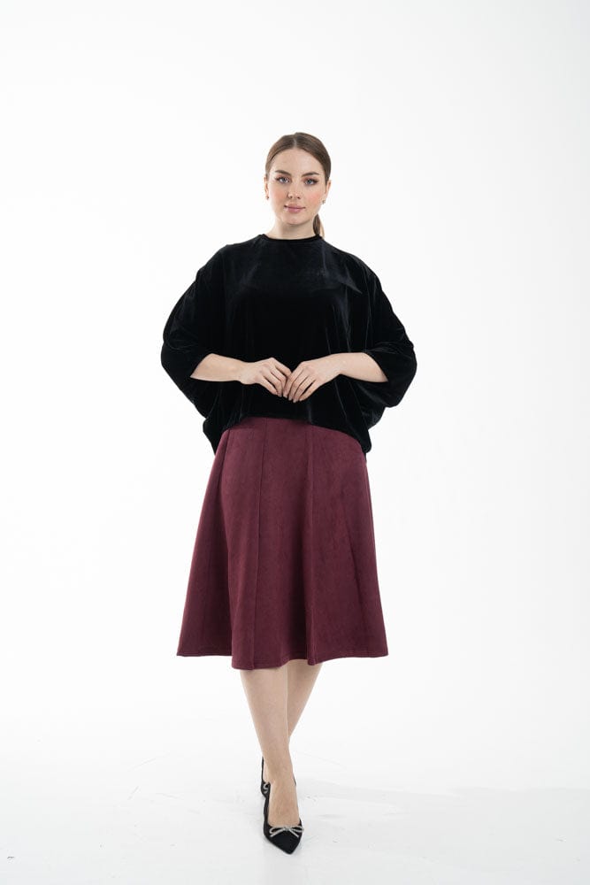 نتشي بلوزة نسائية وسيعة مخملية