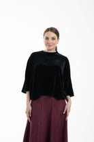 نتشي بلوزة نسائية وسيعة مخملية