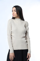 نتشي بلوزة قطن بأكمام طويلة بنص رقبة نسائي