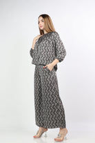 نتشي بلوزة منقوشة رقبة دائرية 3/4 كم نسائي