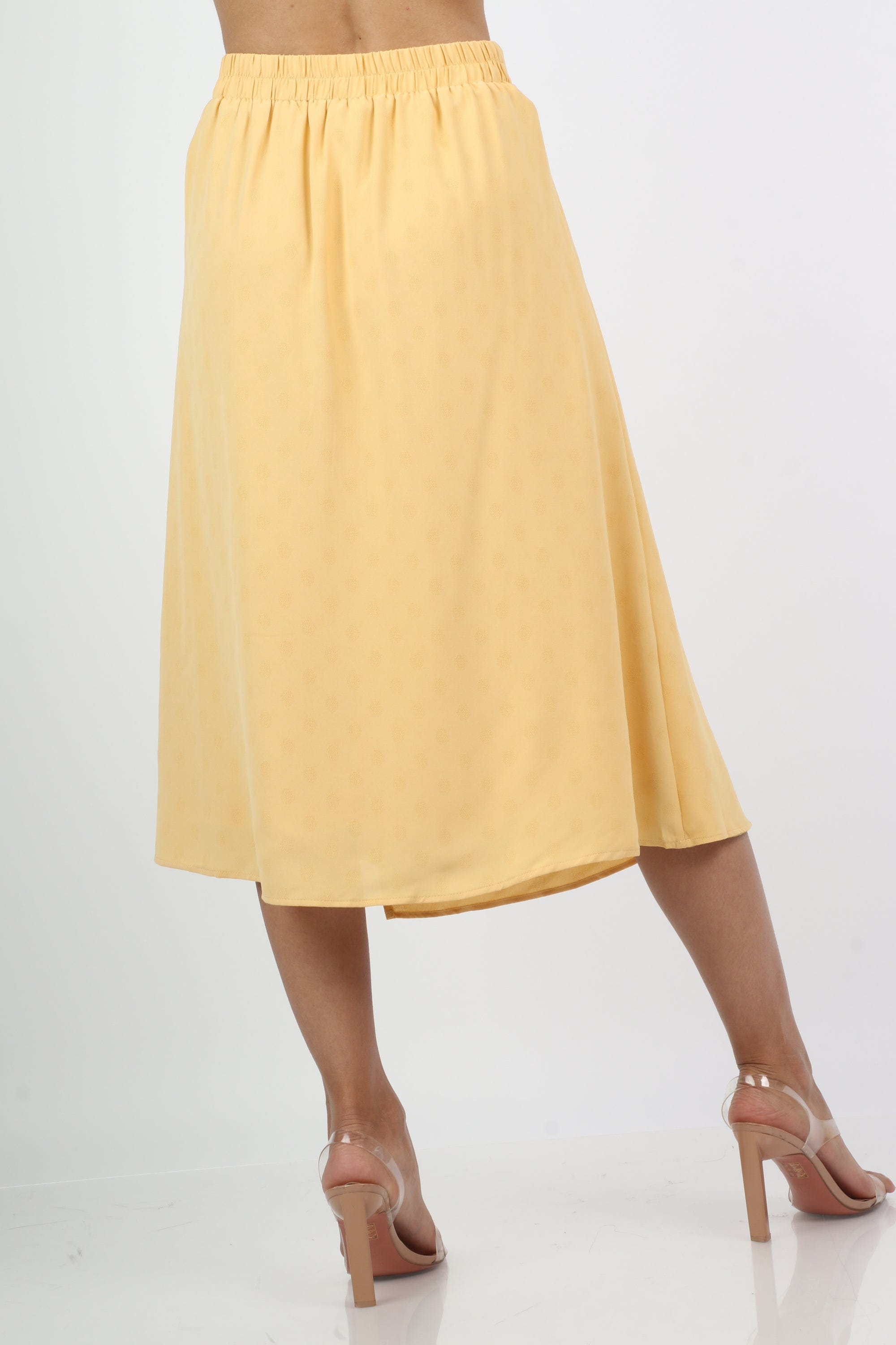 نتشي تنورة ميدي لف ناعمة قماش منقط