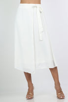 نتشي تنورة ميدي لف ناعمة قماش منقط