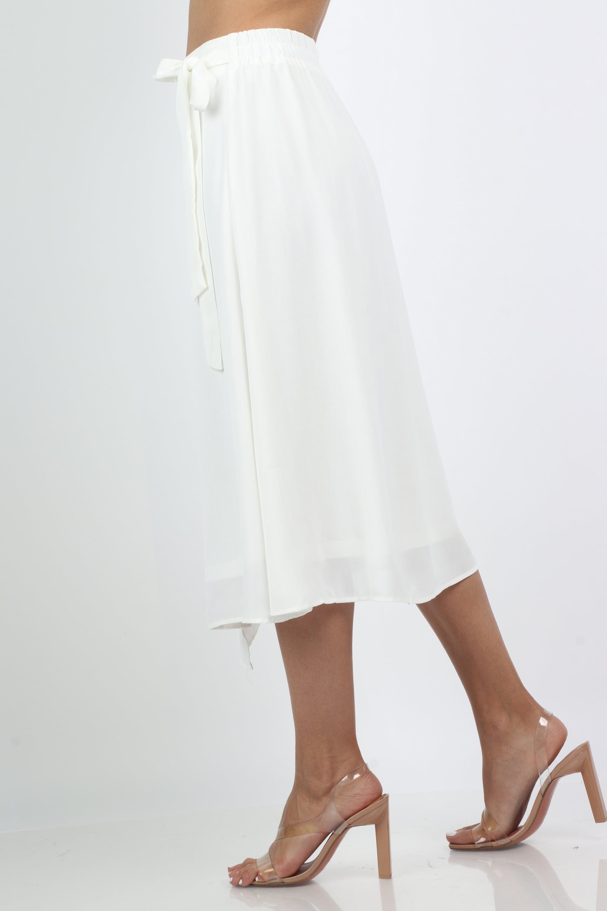 نتشي تنورة ميدي لف ناعمة قماش منقط