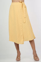 نتشي تنورة ميدي لف ناعمة قماش منقط