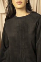 نتشي سويت شيرت سادة بأكمام نسائي