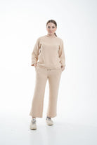 نتشي بلوزة نسائي برقبة كم طويل بياقة مرتفعة سادة