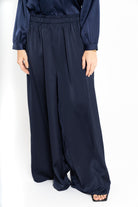 نتشي بنطلون طويل سادة واسع من أسفل نسائي