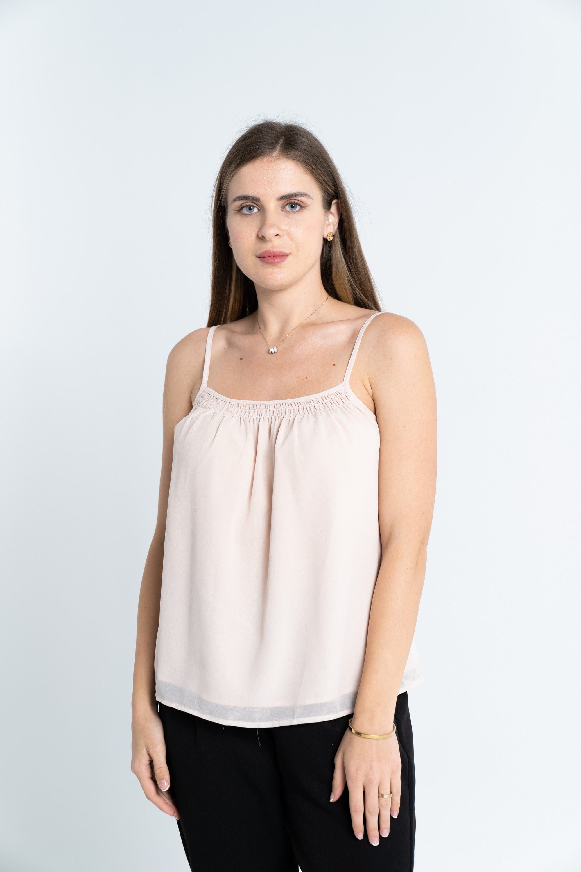 نتشي تانك توب سادة بحمالات رفيعة نسائي