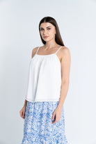 نتشي تانك توب سادة بحمالات رفيعة نسائي