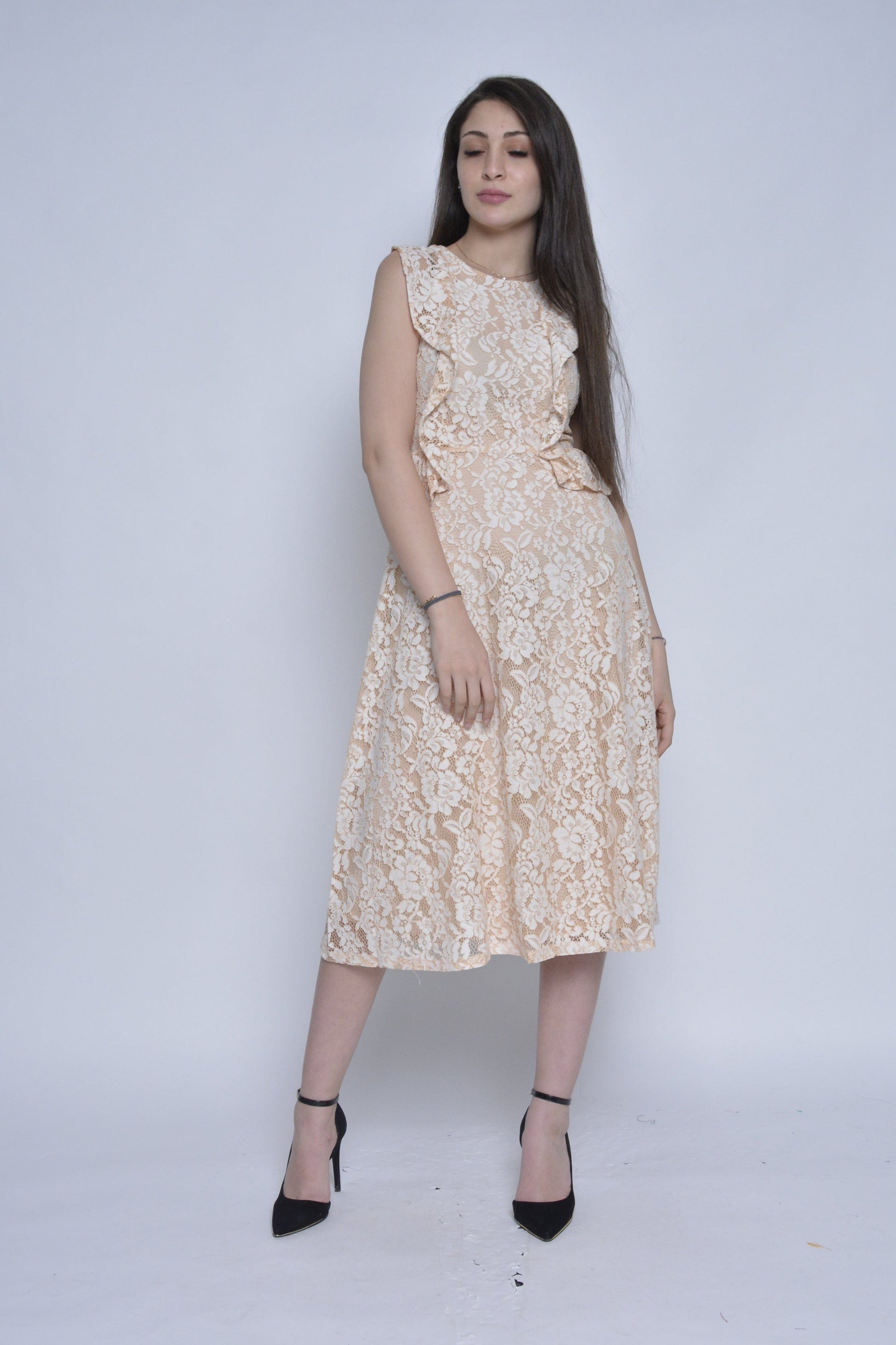 Shop Floral Midi Sleeveless Dress Casual Wear Fashion SA