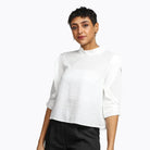 نتشي بلوزة سادة بياقة مرفوعة كم طويل نسائي