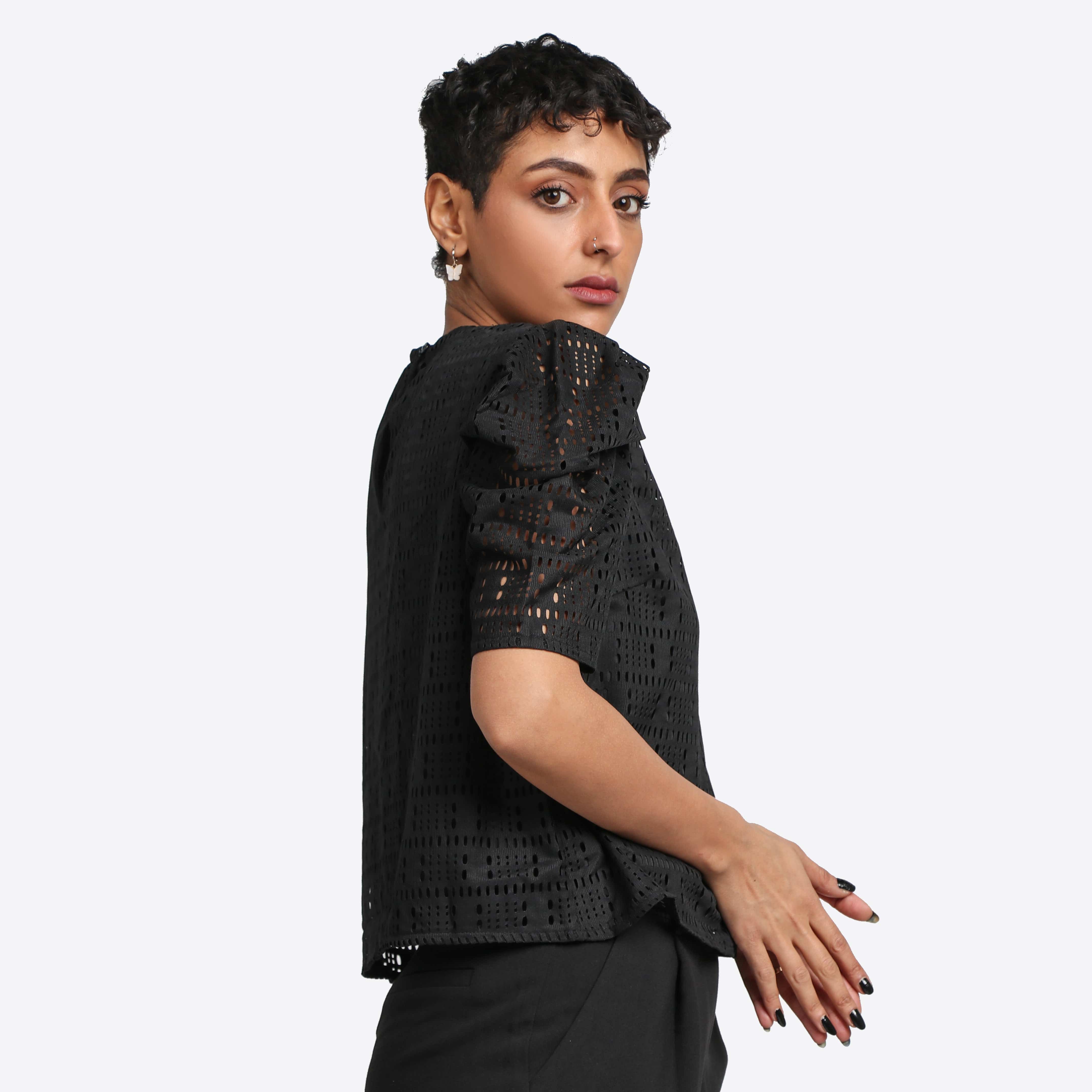 نتشي بلوزة كلاسيك دانتيل نسائية