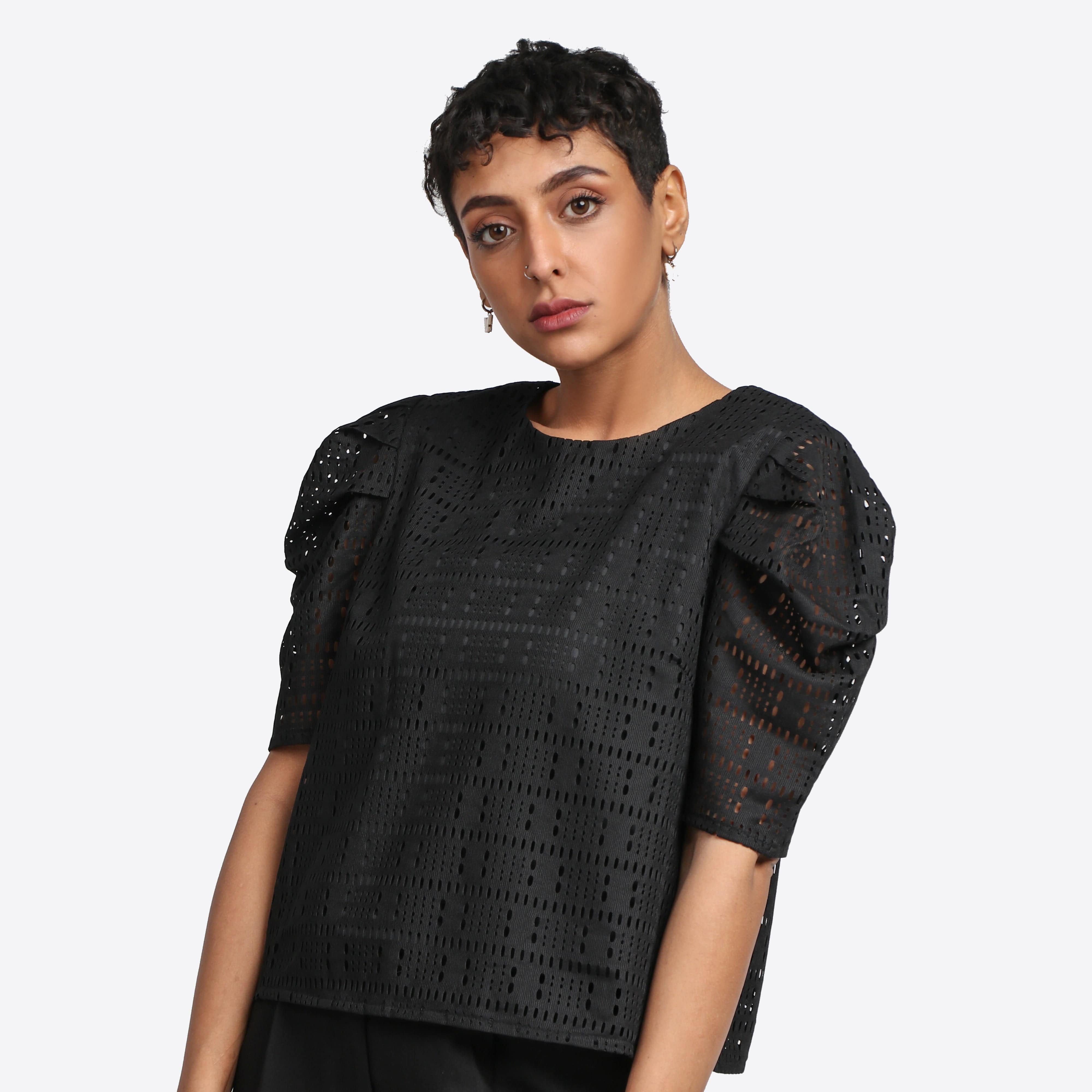 نتشي بلوزة كلاسيك دانتيل نسائية