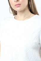 نتشي بلوزة قطن على نمط مثلثات كم قصير نسائي