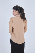 نتشي قميص فضفاض بياقة دانتيل كم طويل نسائي