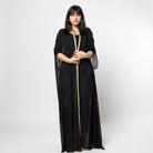 ديامانتين سلهام نسائي شيفون مزين بفتحتين للذراعين وبتطريز على دائرة الصدر أسود