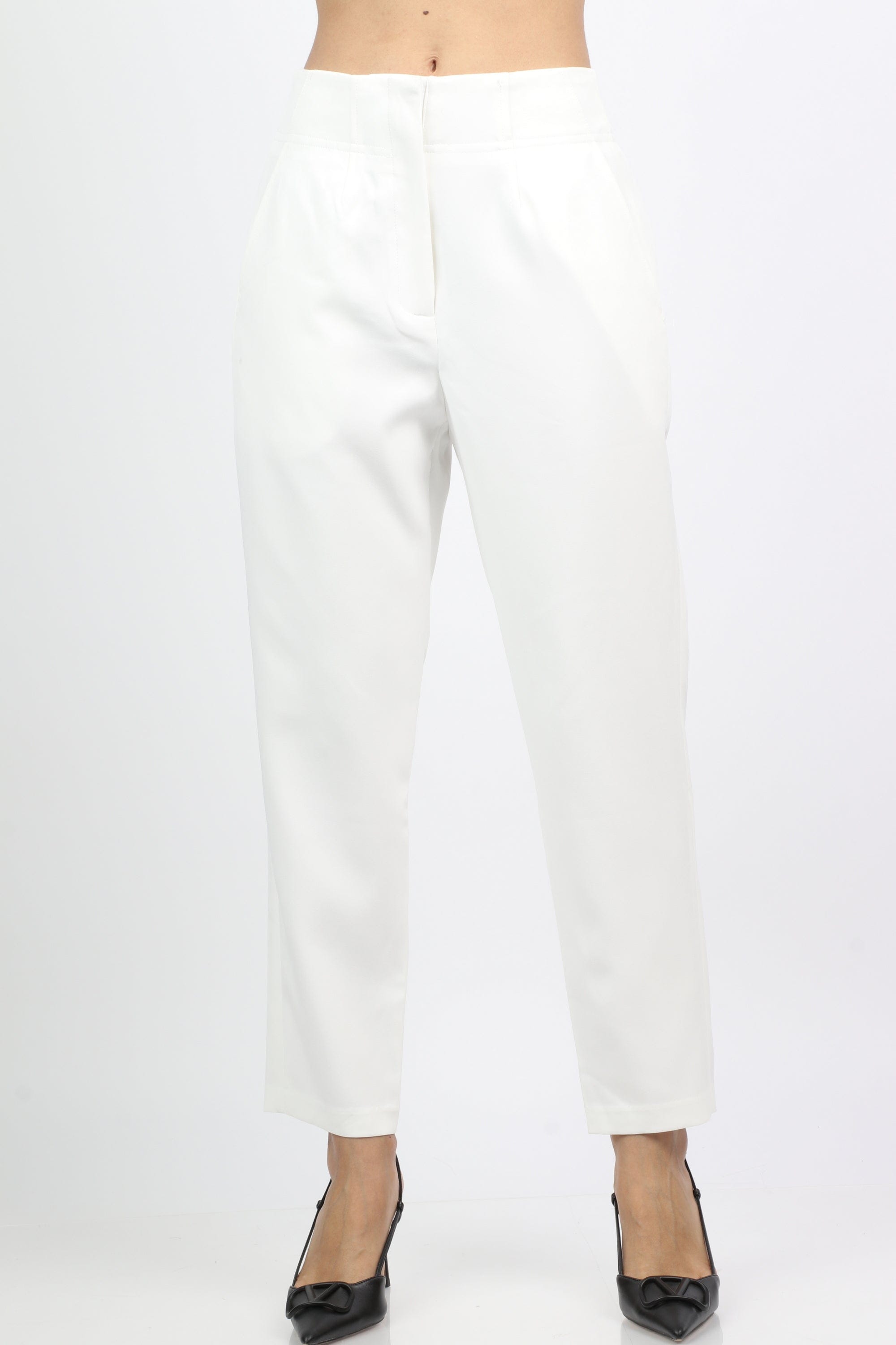 نتشي بنطلون واسع رسمي نسائي بخصر عالي