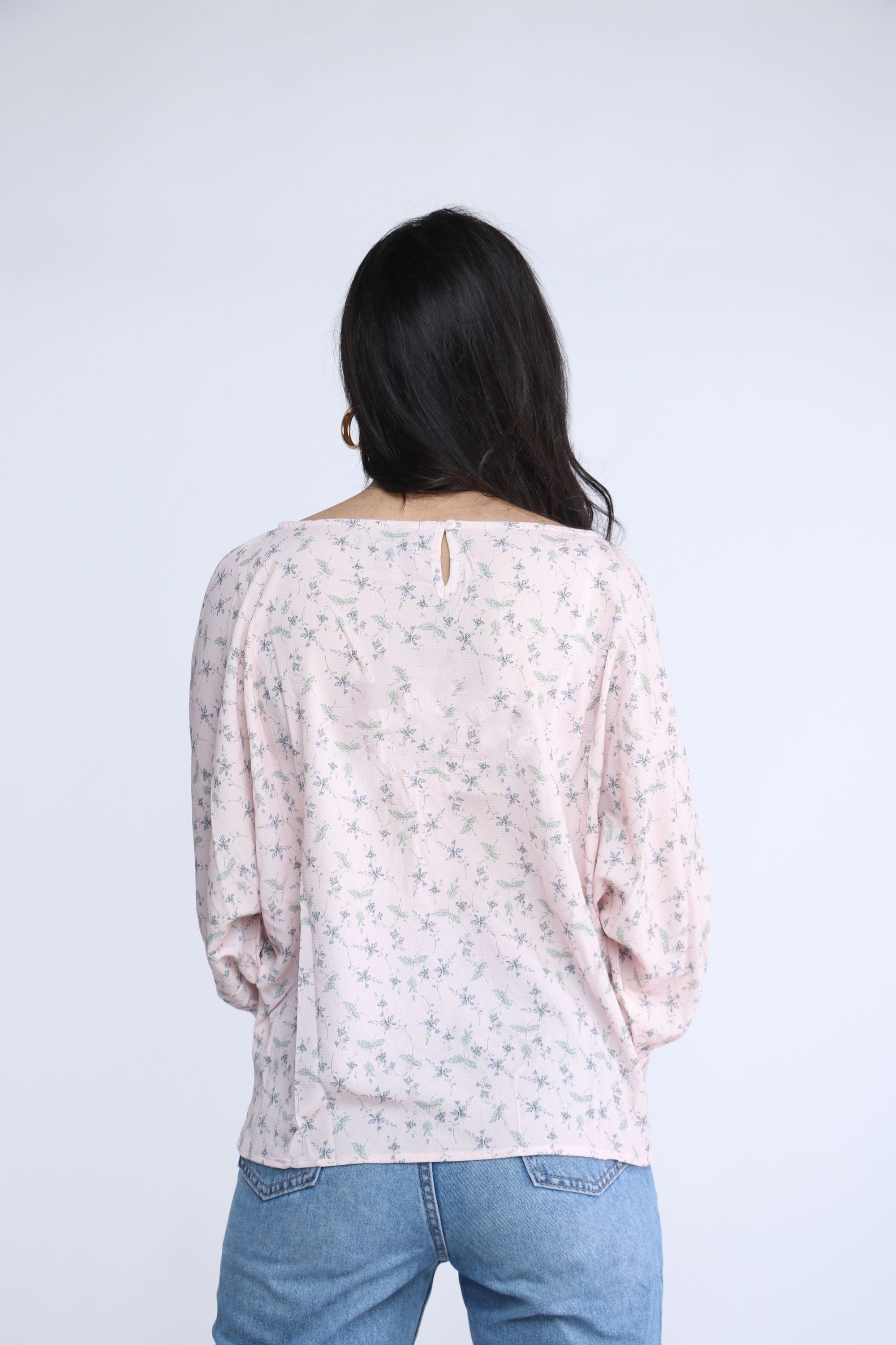 نتشي بلوزة أوفر سايز مشجرة 3/4 كم نسائي