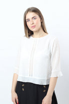 نتشي بلوزة نسائي شيفون برقبة دائرية