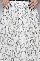 نتشي تنورة ميدي شيفون مزينة بطبعات مزودة بأزرار أمامية