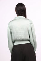 نتشي بلوزة كروب توب ستان كم طويل بف نسائي