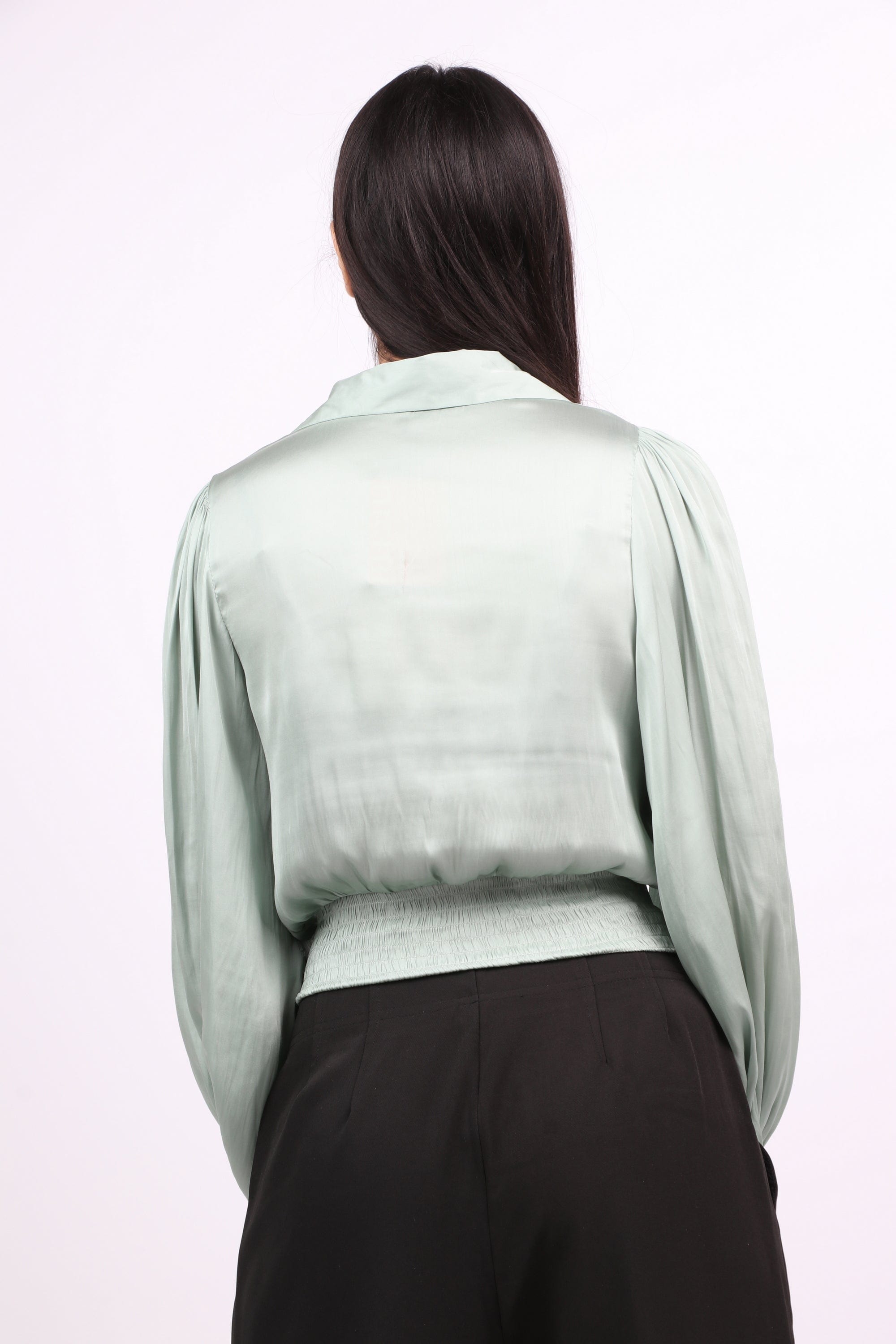 نتشي بلوزة كروب توب ستان كم طويل بف نسائي