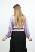 نتشي بلوزة كروب توب ستان كم طويل بف نسائي