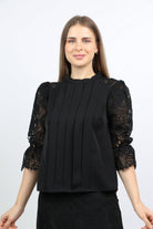 نتشي بلوزة كلوش 3/4 كم دانتيل نسائي