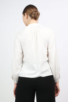 نتشي بلوزة رسمي بأزرار أمامية وكم طويل نسائي