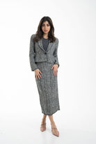 نتشي تنورة ميدي نسائية رسمية بفتحة من الخلف أخضر