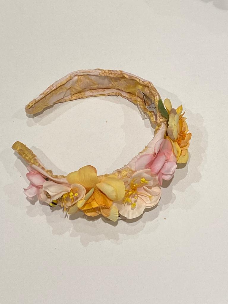 جينجرسنابس ربطة رأس بناتي مزين بالورود بناتي أصفر